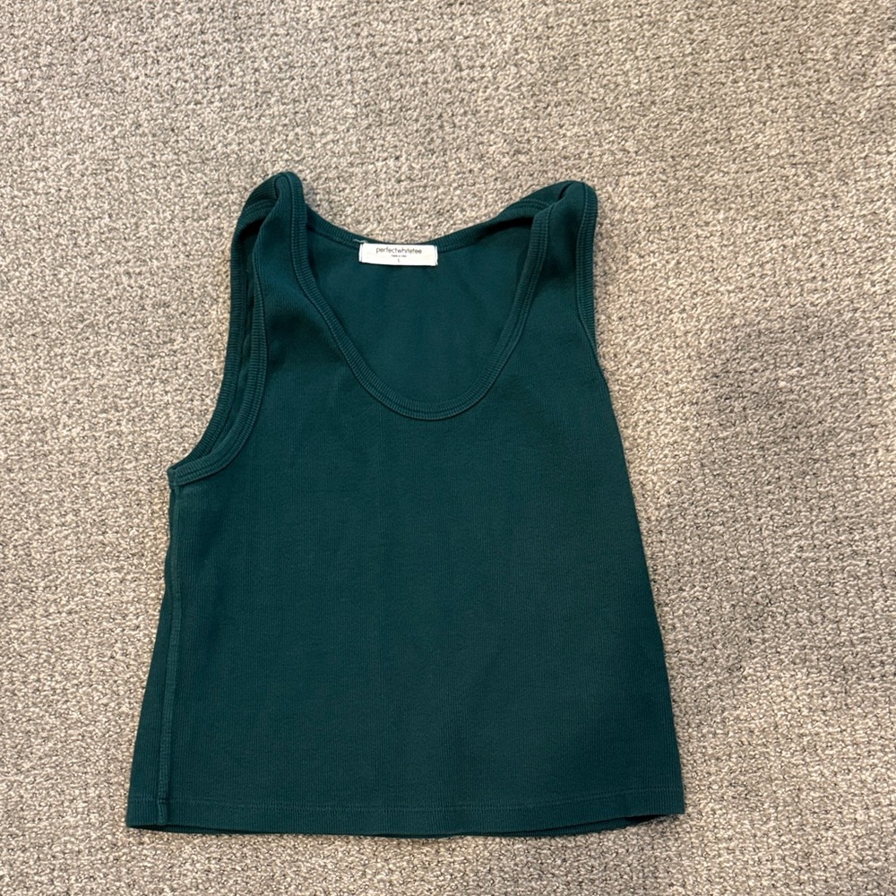 Classic Emerald Green Perfect Whitetee Ribbed Tank Top